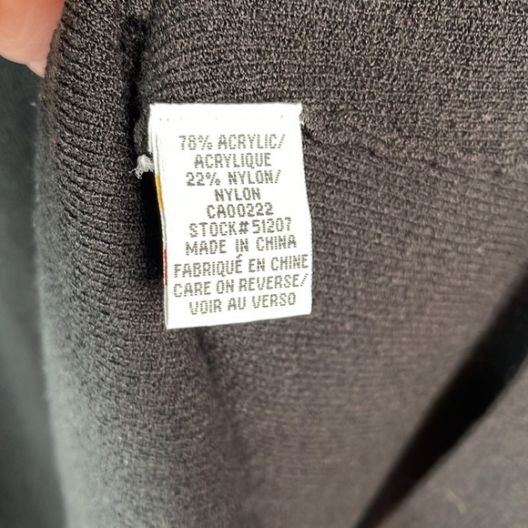 Vintage Jessica Long Line Cardigan Sweater Striped Wine Black Collared V Plus 1X - Picture 9 of 12